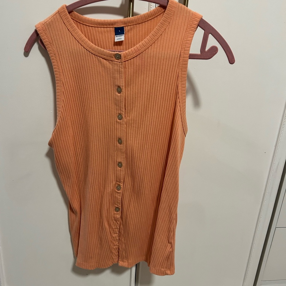 Old Navy Orange Ribbed Tank Top